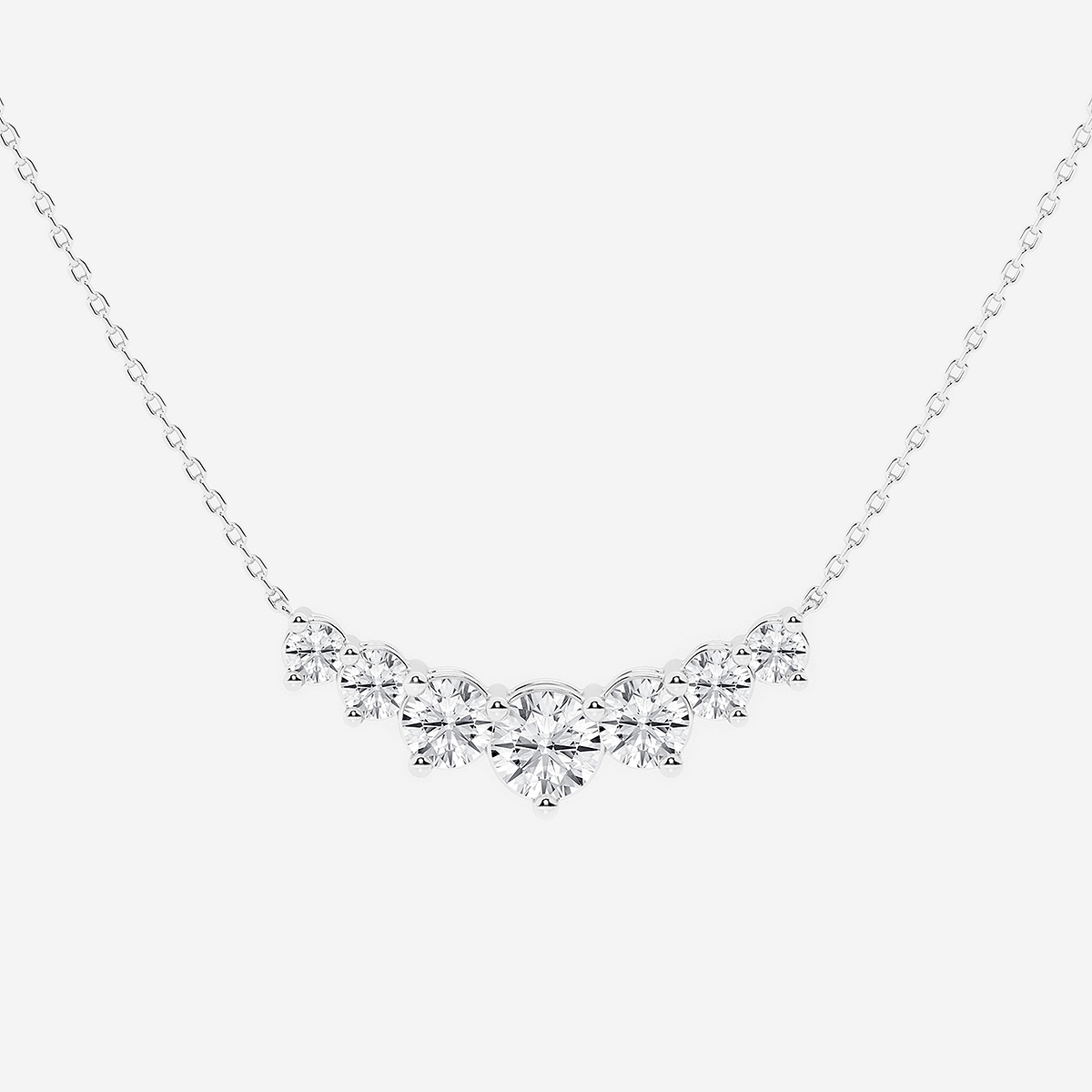Additional Image 1 for  2 ctw Round Lab Grown Diamond Seven Stone Demi Eternity Necklace